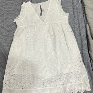 Cream Sleeveless V-Neck Sundress